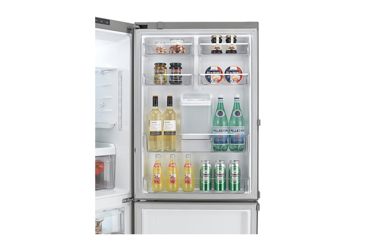 LG 440L Shiny Steel Bottom Freezer Fridge with Hygiene Fresh, GC-F559BLDZ