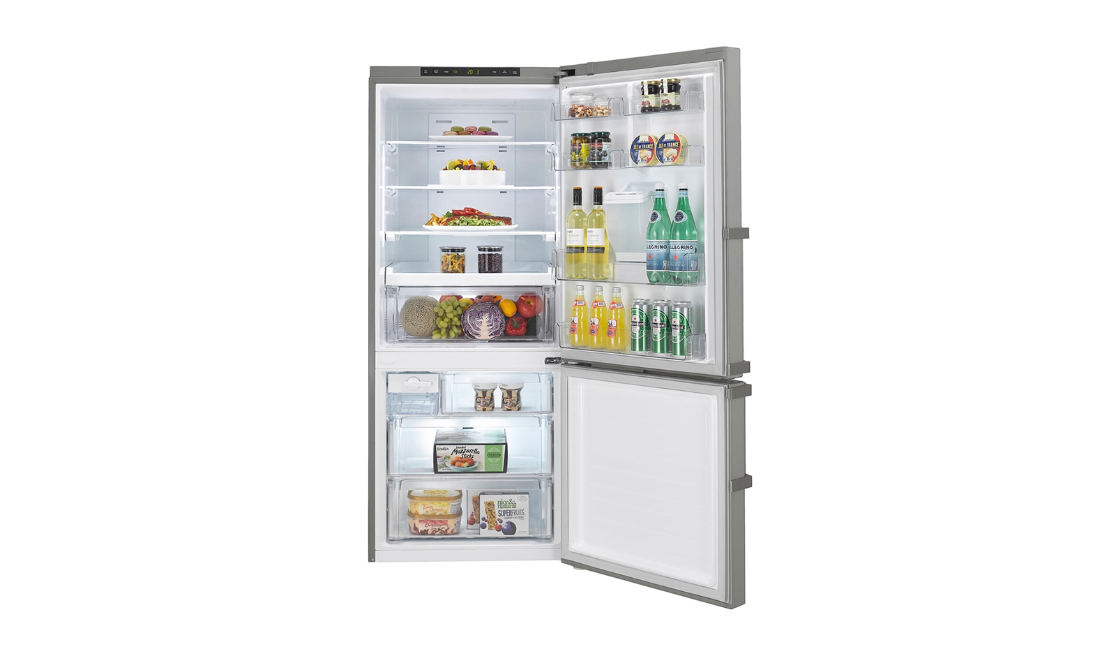 LG 440L Shiny Steel Bottom Freezer Fridge with Hygiene Fresh, GC-F559BLDZ