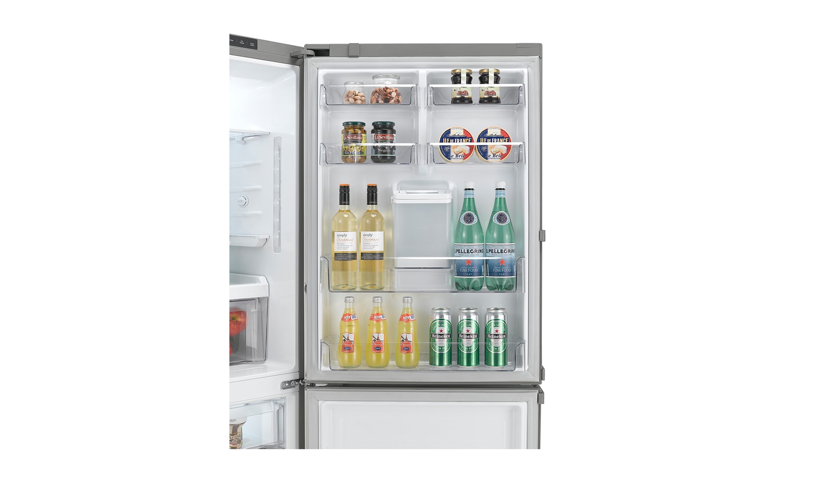 LG 440L Shiny Steel Bottom Freezer Fridge with Hygiene Fresh, GC-F559BLDZ