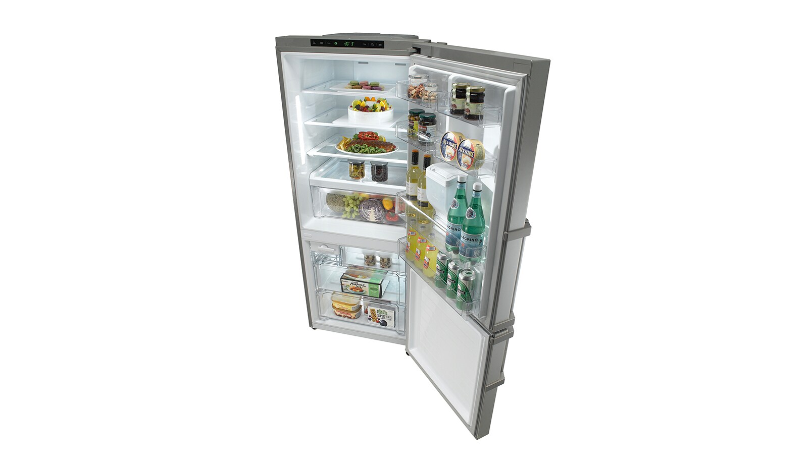LG 440L Shiny Steel Bottom Freezer Fridge with Hygiene Fresh, GC-F559BLDZ