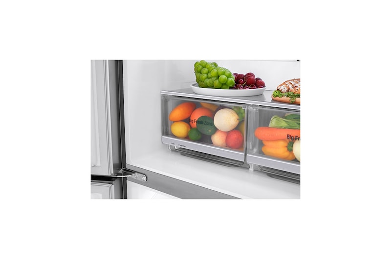 LG 423L Slim Door-in-Door French Door Fridge in Stainless Finish, GC-J22FTLPL