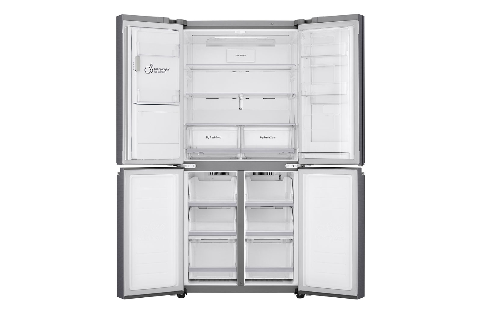 LG 423L Slim Door-in-Door French Door Fridge in Stainless Finish, GC-J22FTLPL