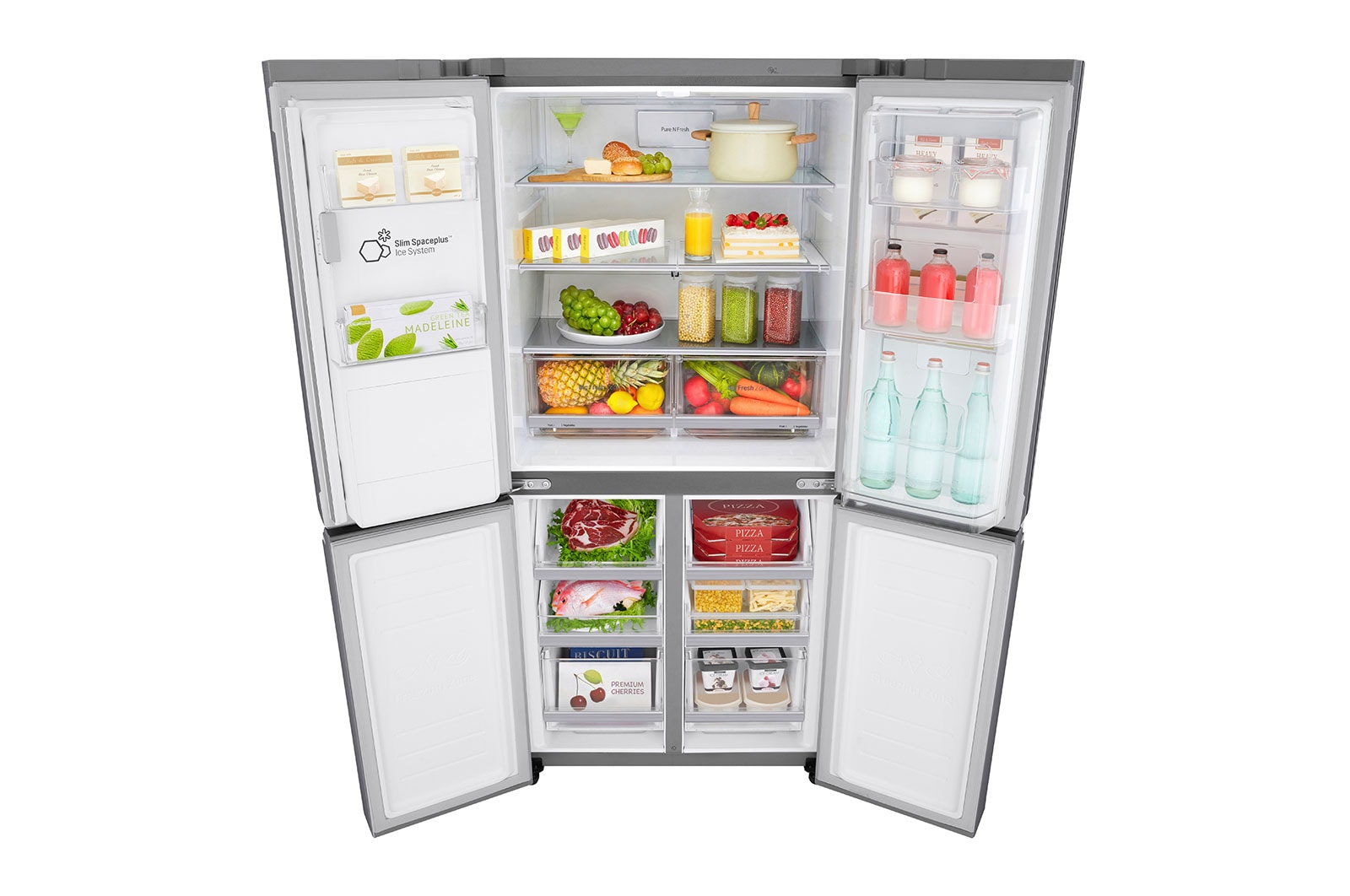 LG 423L Slim Door-in-Door French Door Fridge in Stainless Finish, GC-J22FTLPL