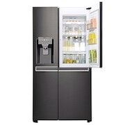 LG 665L Black Stainless Steel Side by Side Fridge, Door-in-Door™, GC-J247CKBZ