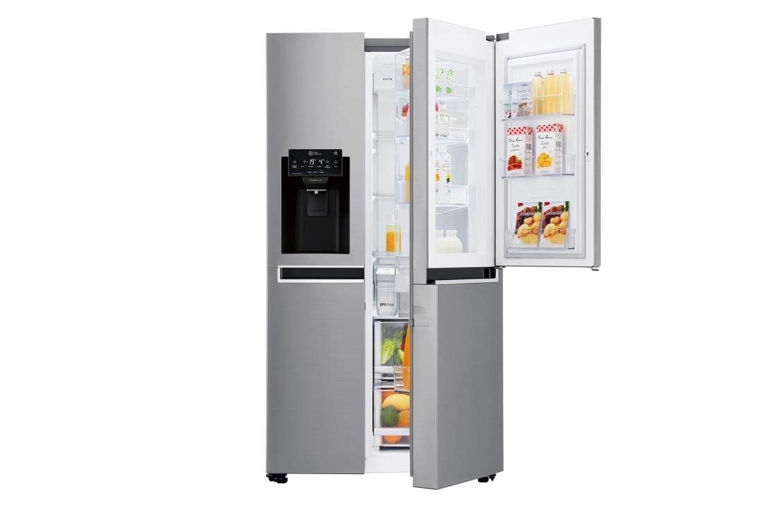 668L Platinum Silver Side by Side Refrigerator, Door-in-Door™ (Non