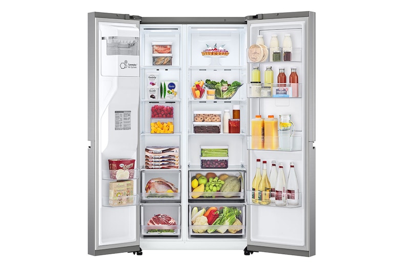 LG 674L Door-in-Door Side by Side Fridge with Uvnano™ Ice & Water Dispenser in Stainless Finish, GC-J257SLSS