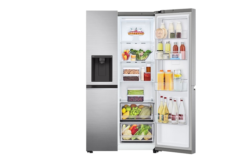 LG 674L Door-in-Door Side by Side Fridge with Uvnano™ Ice & Water Dispenser in Stainless Finish, GC-J257SLSS
