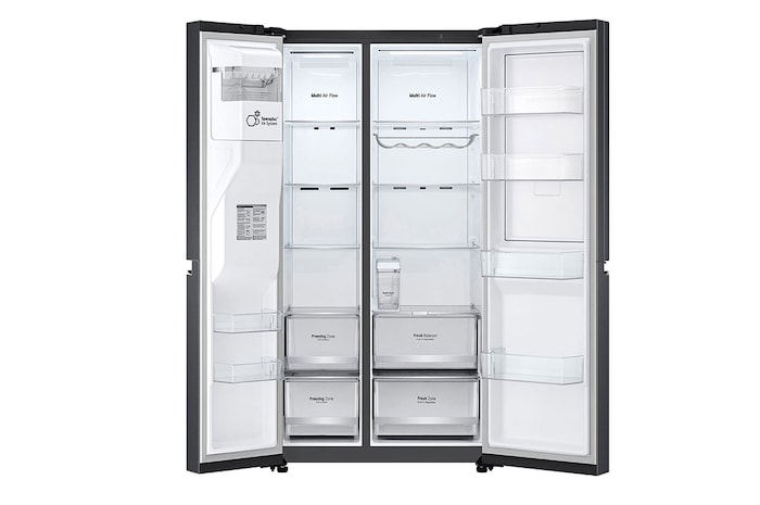 LG 674L Door-in-Door Non Plumbed Side by Side Fridge with Uvnano™ Ice & Water Dispenser in Black Finish, GC-J257SQ2W