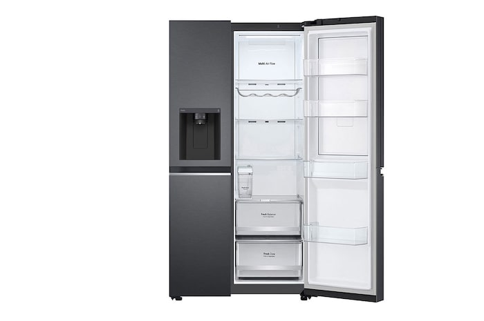 LG 674L Door-in-Door Non Plumbed Side by Side Fridge with Uvnano™ Ice & Water Dispenser in Black Finish, GC-J257SQ2W