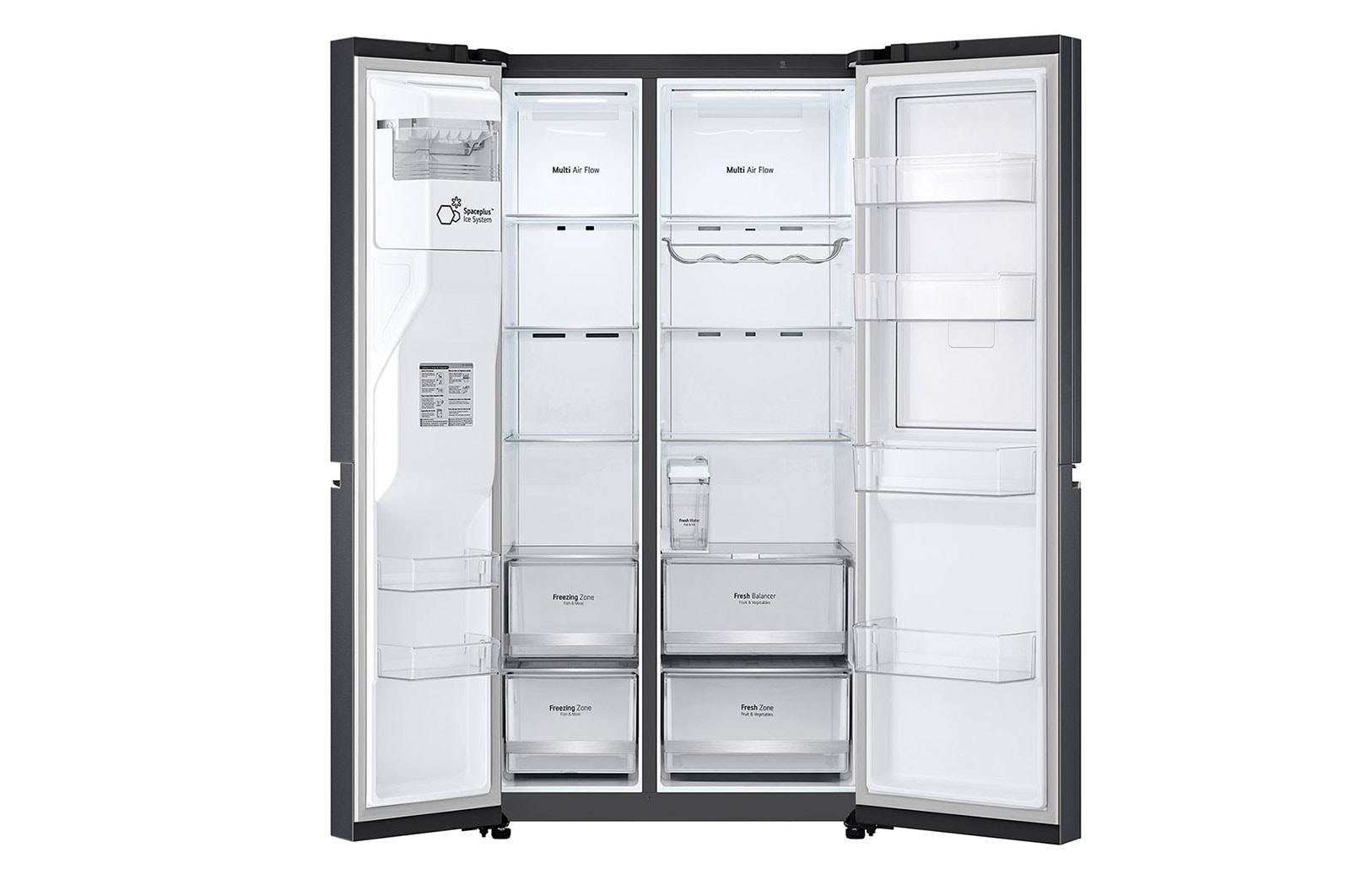 LG 617L Door-in-Door Non Plumbed Side by Side Fridge with Uvnano™ Ice & Water Dispenser in Black Finish, GC-J257SQ2W