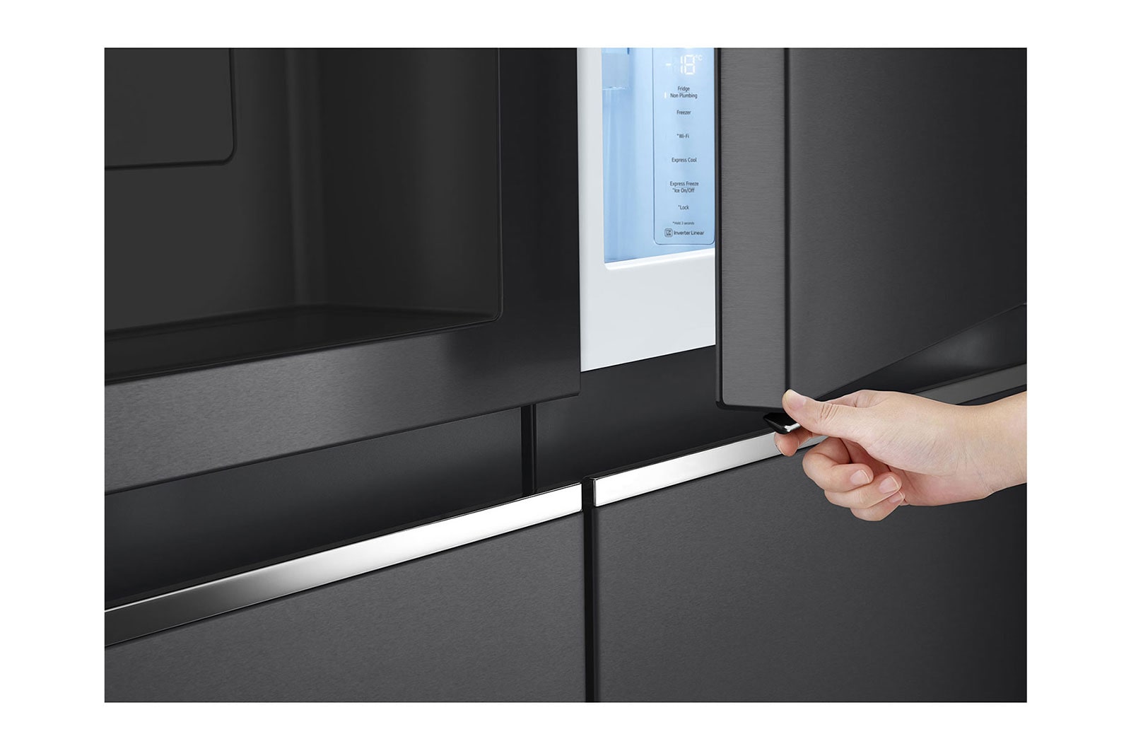 LG 617L Door-in-Door Non Plumbed Side by Side Fridge with Uvnano™ Ice & Water Dispenser in Black Finish, GC-J257SQ2W