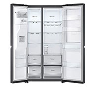 LG 617L Door-in-Door Non Plumbed Side by Side Fridge with Uvnano™ Ice & Water Dispenser in Black Finish, GC-J257SQ2W