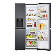 LG 617L Door-in-Door Non Plumbed Side by Side Fridge with Uvnano™ Ice & Water Dispenser in Black Finish, GC-J257SQ2W