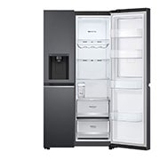 LG 617L Door-in-Door Non Plumbed Side by Side Fridge with Uvnano™ Ice & Water Dispenser in Black Finish, GC-J257SQ2W