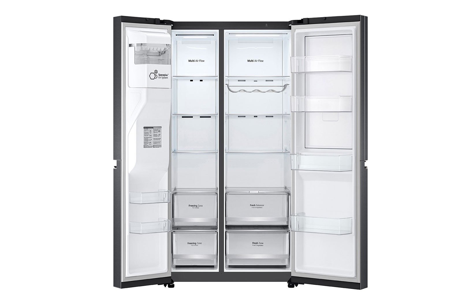 LG 611L Side by Side Fridge with Uvnano™ Water Dispenser in Black Finish, GC-J257SQKS