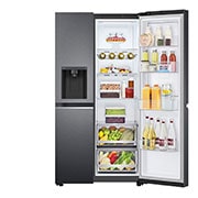LG 611L Side by Side Fridge with Uvnano™ Water Dispenser in Black Finish, GC-J257SQKS