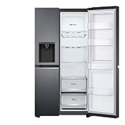 LG 611L Side by Side Fridge with Uvnano™ Water Dispenser in Black Finish, GC-J257SQKS