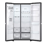 LG 611L Side by Side Fridge with Uvnano™ Water Dispenser in Black Finish, GC-J257SQKS
