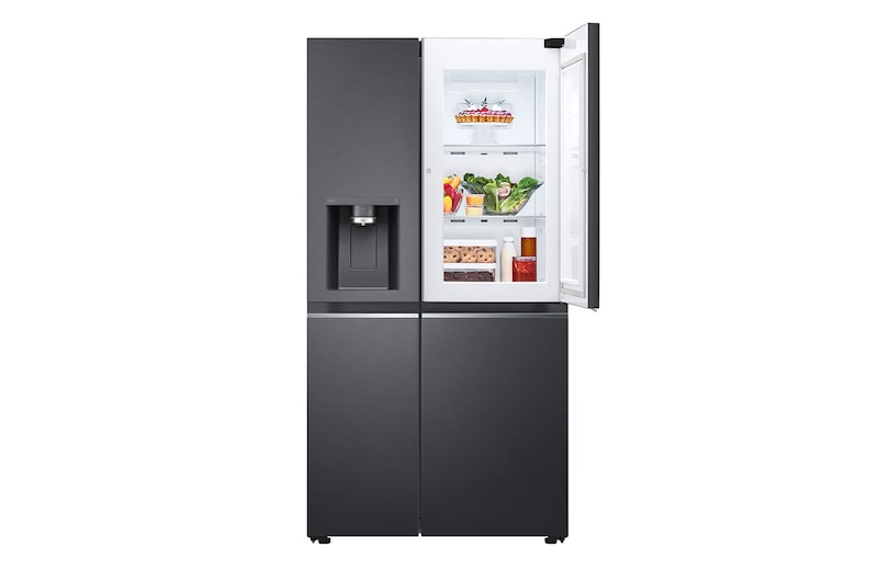 LG 674L Door-in-Door Side by Side Fridge with Uvnano™ Water Dispenser in Black Finish, GC-J307CQFS