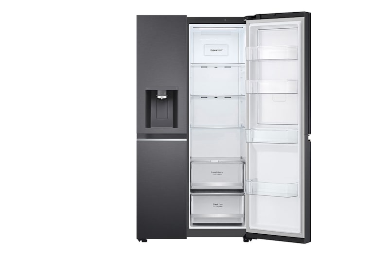 LG 674L Door-in-Door Side by Side Fridge with Uvnano™ Water Dispenser in Black Finish, GC-J307CQFS