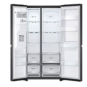 LG 674L Door-in-Door Side by Side Fridge with Uvnano™ Water Dispenser in Black Finish, GC-J307CQFS