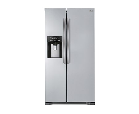 506L Shiny Steel Side by Side Refrigerator with Water Dispenser