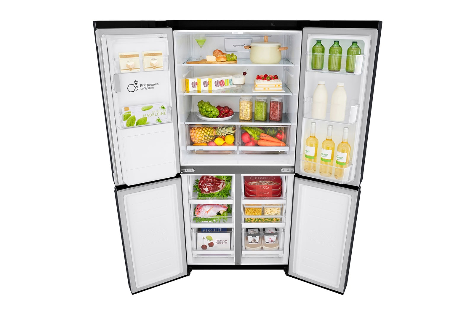 LG 426L Slim French Door Fridge with UVnano™ in Black Finish, GC-L22FTQUB