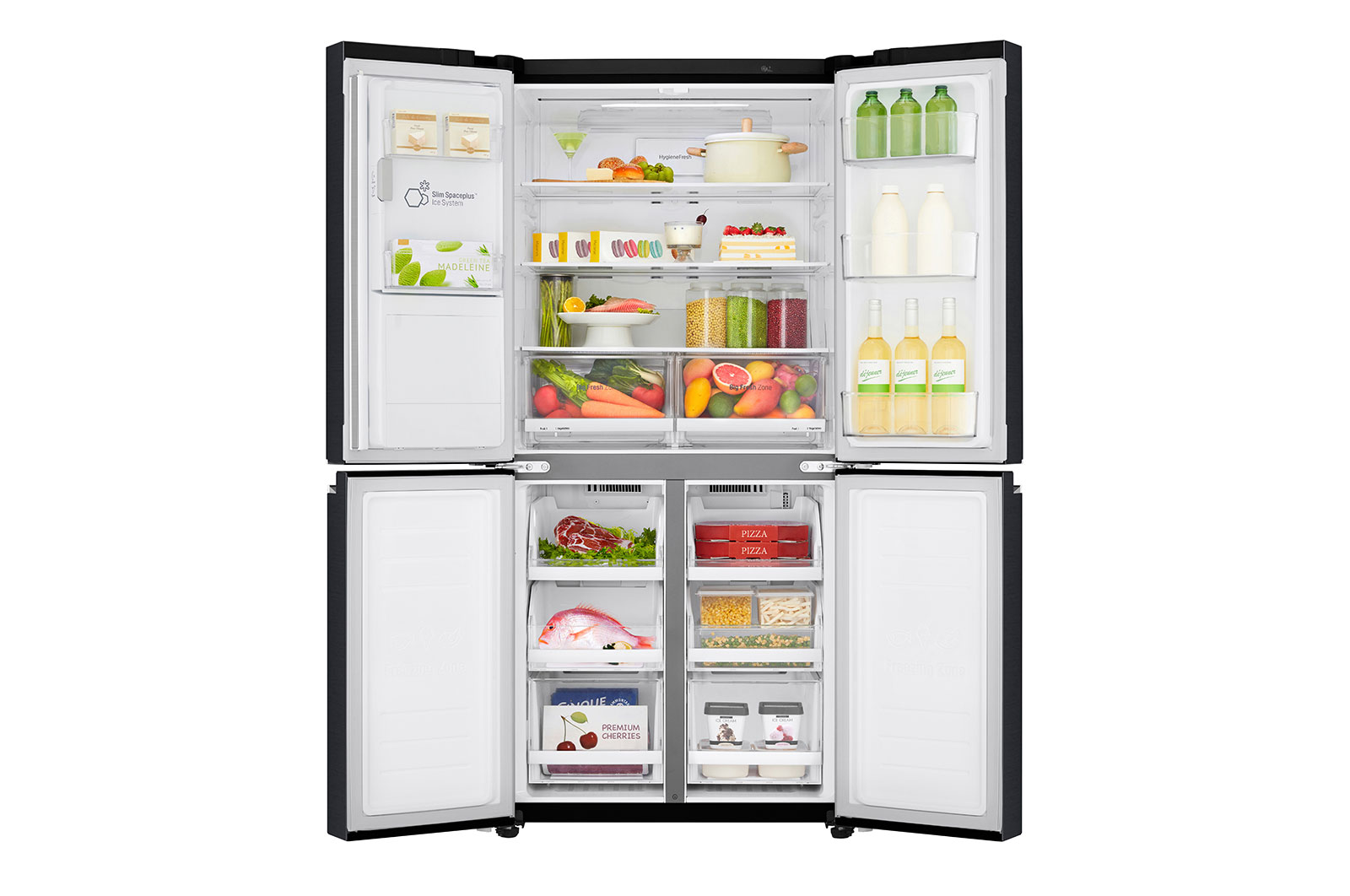 LG 426L Slim French Door Fridge with UVnano™ in Black Finish, GC-L22FTQUB