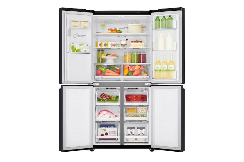 LG 426L Slim French Door Fridge with UVnano™ in Black Finish, GC-L22FTQUB
