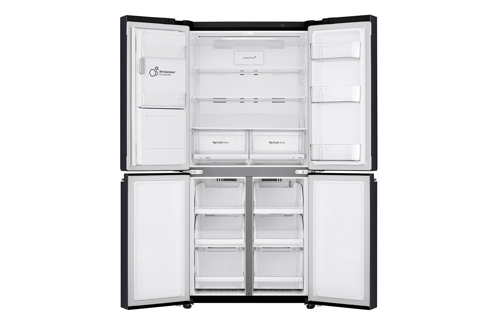 LG 426L Slim French Door Fridge with UVnano™ in Black Finish, GC-L22FTQUB