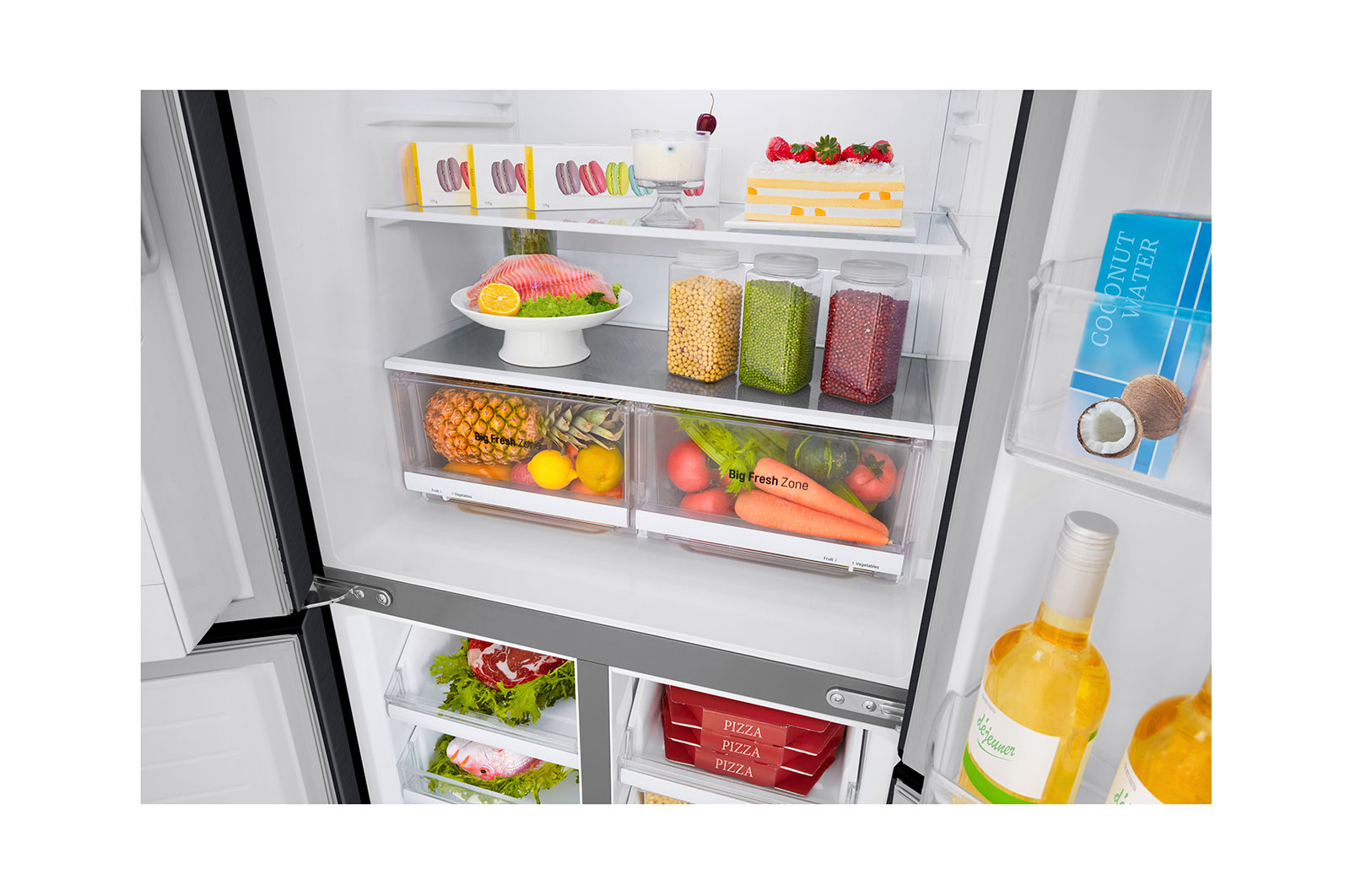LG 426L Slim French Door Fridge with UVnano™ in Black Finish, GC-L22FTQUB