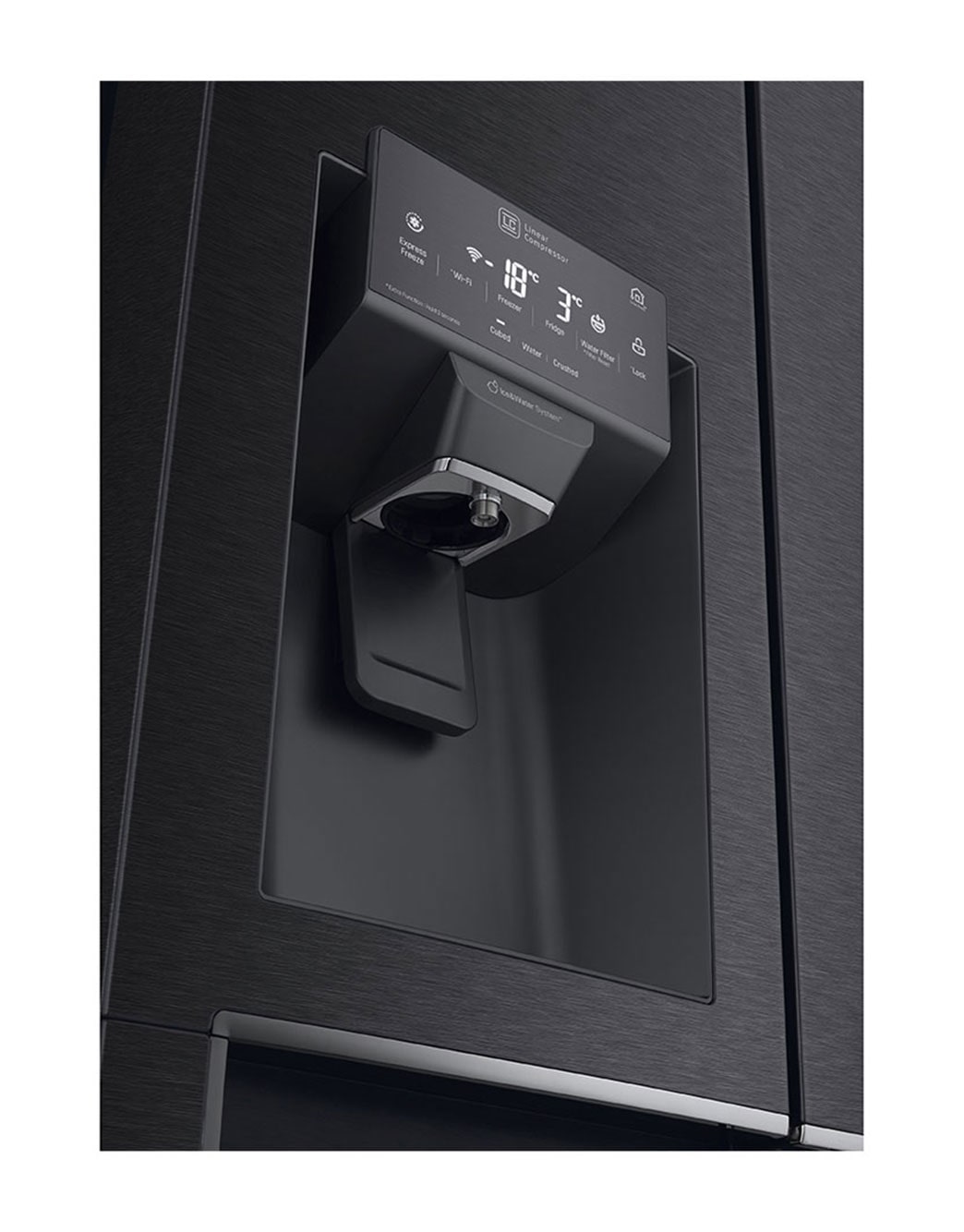 426L Slim French Door Fridge with UVnano™ in Black Finish - GC