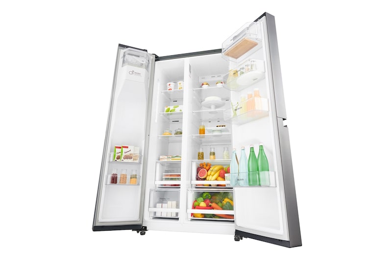 LG 601L Platinum Silver Side by Side Refrigerator, Mega Capacity, GC-L247SLUV