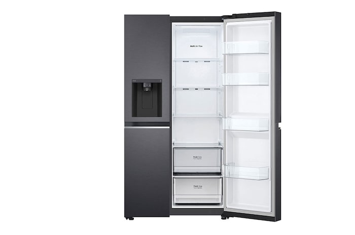 LG 674L Side by Side Fridge with Uvnano™ Ice & Water Dispenser in Black Finish, GC-L257SQSL