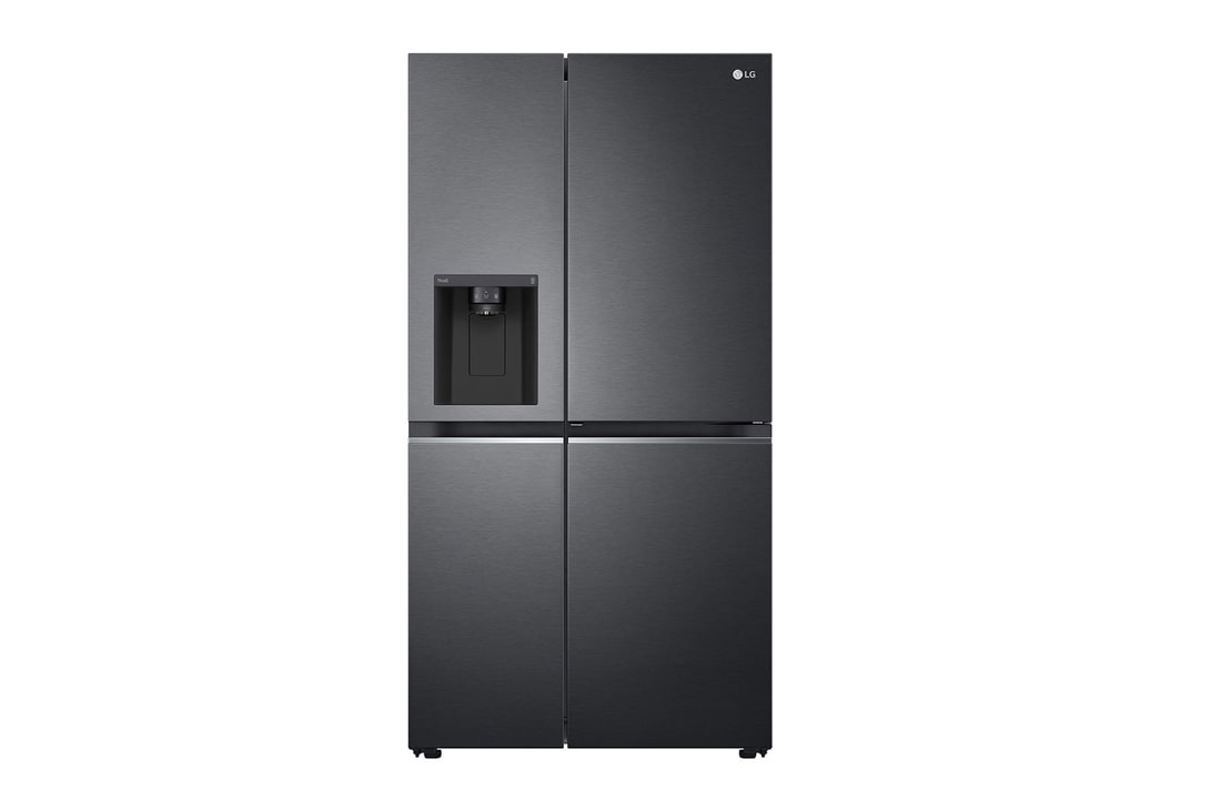 LG 611L Side by Side Fridge with Uvnano™ Ice & Water Dispenser in Black Finish, GC-L257SQSL