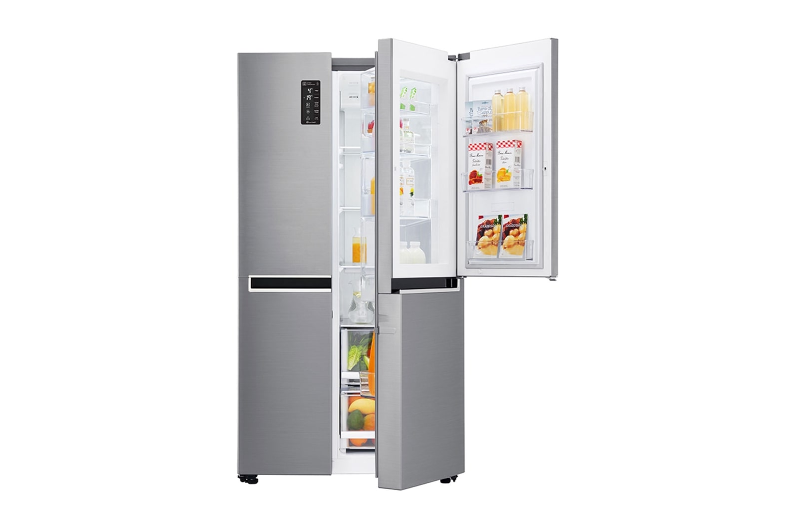 Fridge Freezers : 626L Platinum Silver Side by Side Refrigerator, Mega Capacity  GC-M247SLUV