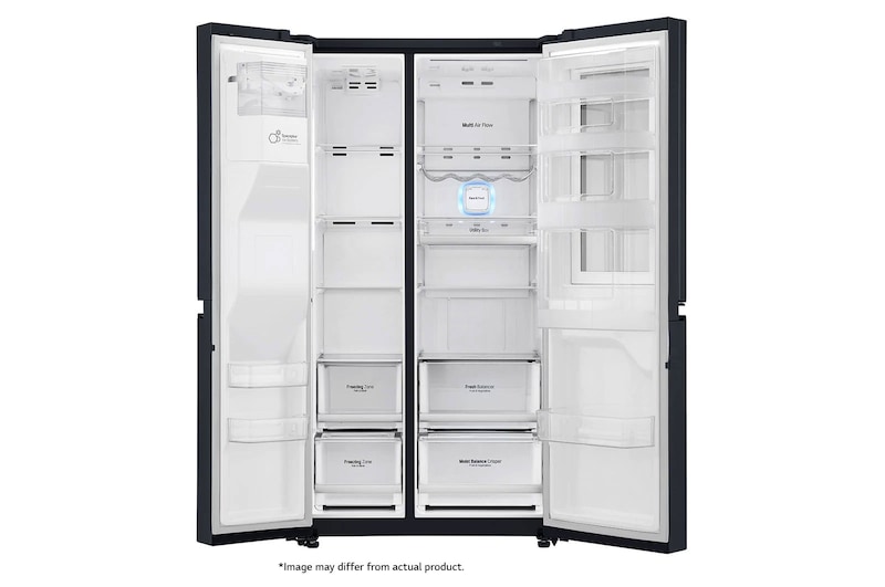 LG 665L Side by Side Fridge with InstaView Door-In-Door® in Matte Black Finish, GC-X247CQBV