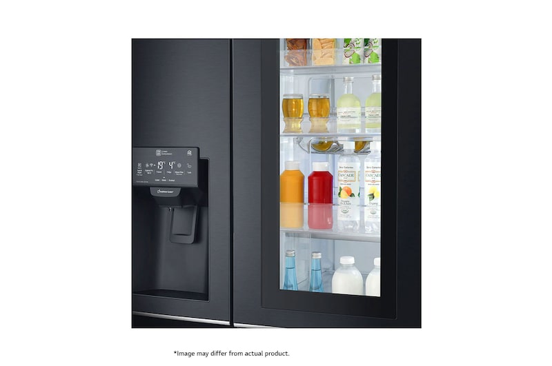 LG 665L Side by Side Fridge with InstaView Door-In-Door® in Matte Black Finish, GC-X247CQBV
