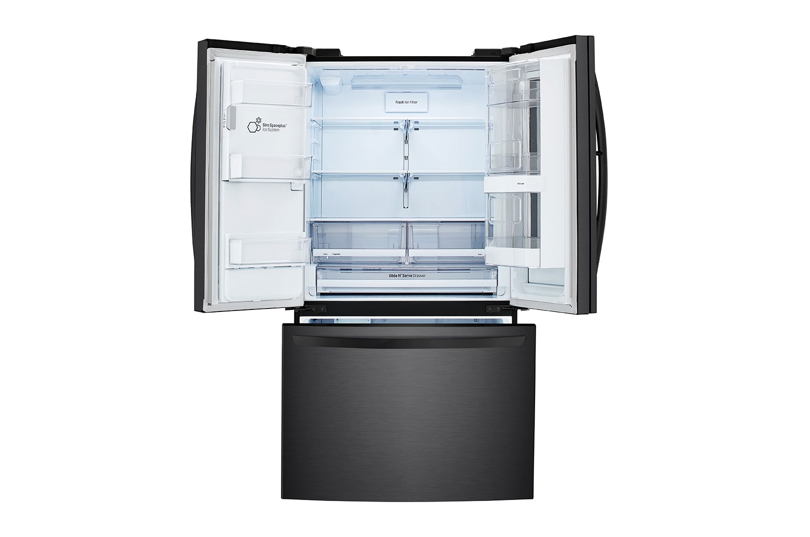LG 626L InstaView™ Door-in-Door French Door Fridge in Black Finish, GC-X268NQSM