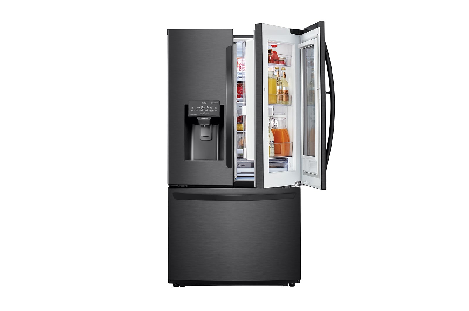 LG 626L InstaView™ Door-in-Door French Door Fridge in Black Finish, GC-X268NQSM