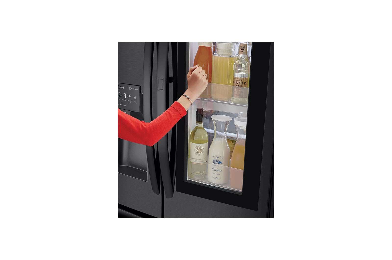 LG 626L InstaView™ Door-in-Door French Door Fridge in Black Finish, GC-X268NQSM
