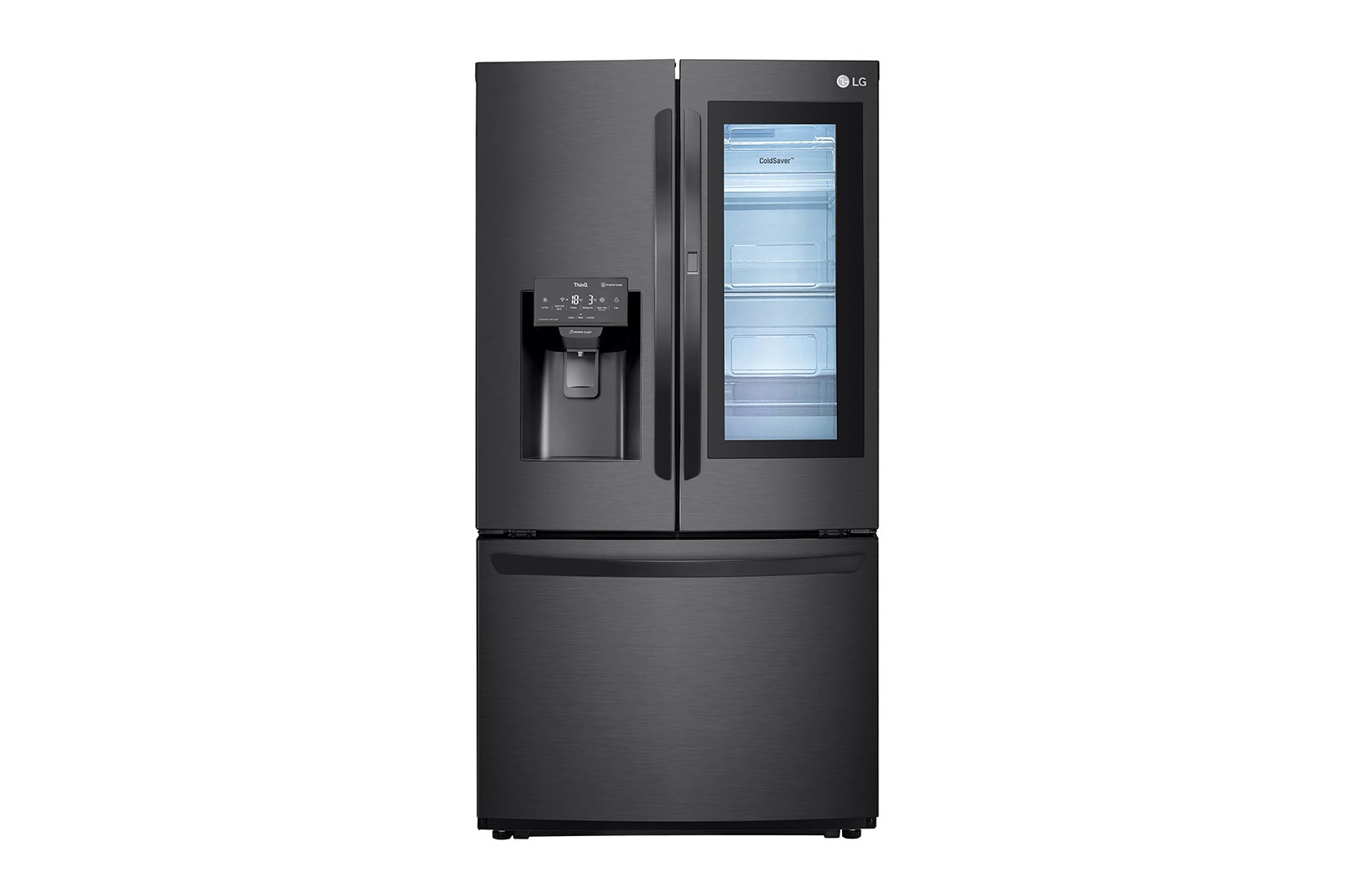 LG 626L InstaView™ Door-in-Door French Door Fridge in Black Finish, GC-X268NQSM