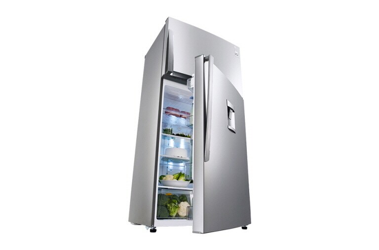 LG 481L Shiny Steel Top Fridge Freezer - GN-B602HLPL, GN-B602HLPL