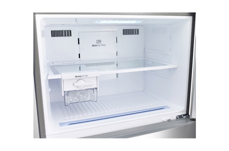 LG 481L Shiny Steel Top Fridge Freezer - GN-B602HLPL, GN-B602HLPL