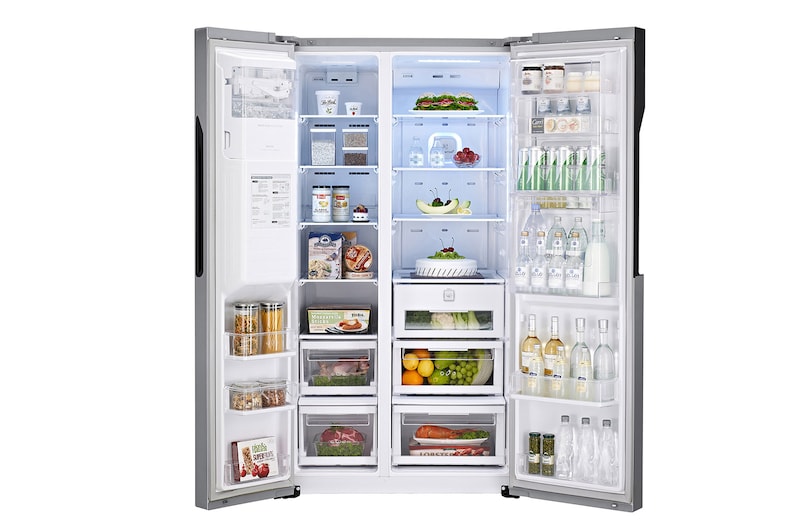 LG 614L Stainless Steel Side by Side Refrigerator, Door-in-Door™, GR-J237JSNN