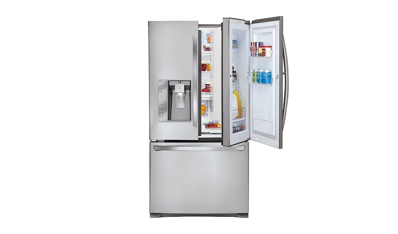 Front view of 694L Luxury Silver Side by Side Refrigerator, Door-in-Door™ GR-J268LSJV