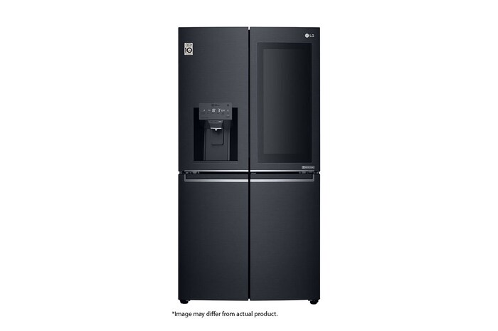 716L InstaView™ Door-in-Door French Door Fridge with UVnano™ in Black Finish, GR-X31FMQRL