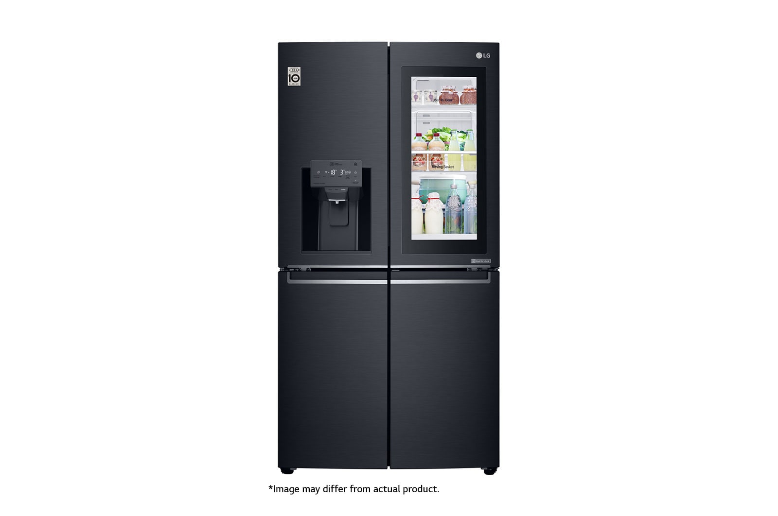 LG 889L Matte Black, 4 Door InstaView Door-in-Door Fridge, GR-X31FTKHL