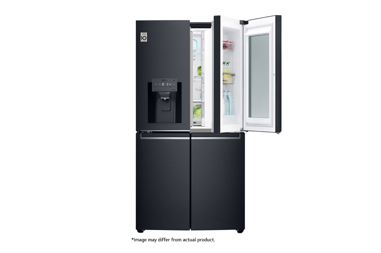 LG 889L Matte Black, 4 Door InstaView Door-in-Door Fridge, GR-X31FTKHL