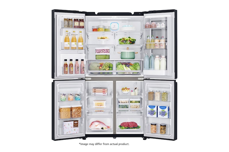 LG 889L Matte Black, 4 Door InstaView Door-in-Door Fridge, GR-X31FTKHL